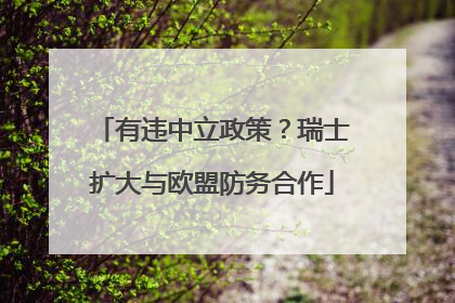 有违中立政策？瑞士扩大与欧盟防务合作