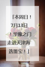 本周日！7月13日！华豫之门走进天津海选鉴宝！