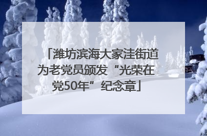 潍坊滨海大家洼街道为老党员颁发“光荣在党50年”纪念章