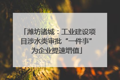 潍坊诸城：工业建设项目涉水类审批“一件事” 为企业提速增值