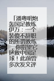 潘粤明炮轰国足教练伊万：一个装傻不辞职的所谓教练，你指望它拯救中国足球！此前曾多次发文评价国足