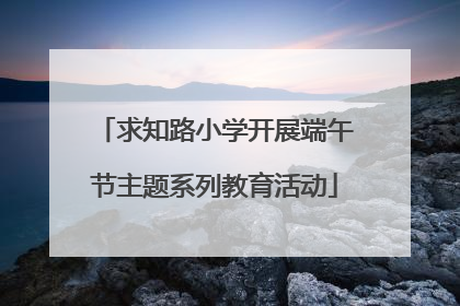 求知路小学开展端午节主题系列教育活动