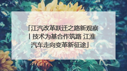 江汽改革跃迁之路新观察丨技术为基合作筑路 江淮汽车走向变革新征途