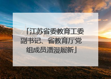 江苏省委教育工委副书记、省教育厅党组成员潘漫履新