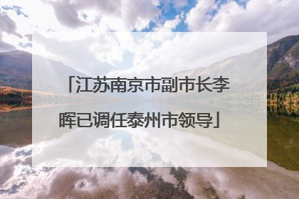 江苏南京市副市长李晖已调任泰州市领导