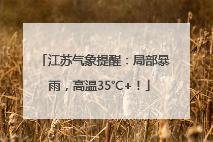 江苏气象提醒：局部暴雨，高温35℃+！