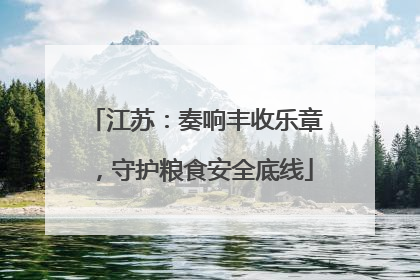 江苏：奏响丰收乐章，守护粮食安全底线