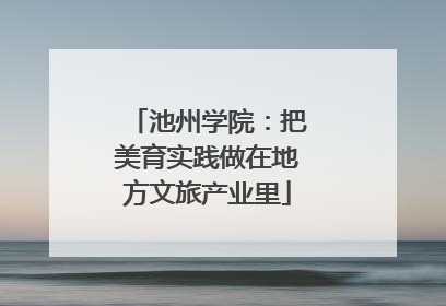 池州学院：把美育实践做在地方文旅产业里