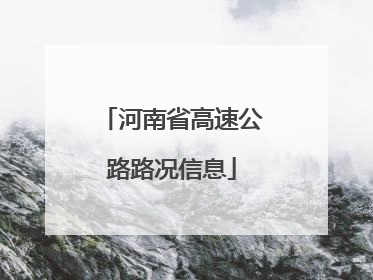 河南省高速公路路况信息