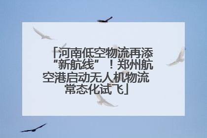 河南低空物流再添“新航线”！郑州航空港启动无人机物流常态化试飞