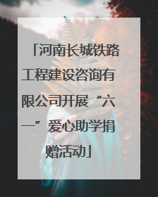 河南长城铁路工程建设咨询有限公司开展“六一”爱心助学捐赠活动