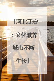 河北武安：文化滋养 城市不断生长