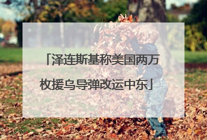 泽连斯基称美国两万枚援乌导弹改运中东