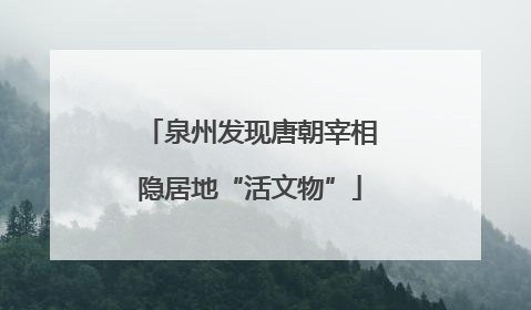 泉州发现唐朝宰相隐居地“活文物”