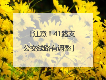 注意！41路支公交线路有调整