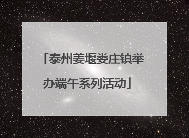 泰州姜堰娄庄镇举办端午系列活动