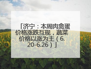 济宁：本周肉禽蛋价格涨跌互现，蔬菜价格以涨为主（6.20-6.26）