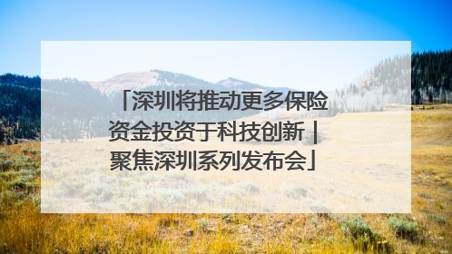深圳将推动更多保险资金投资于科技创新｜聚焦深圳系列发布会