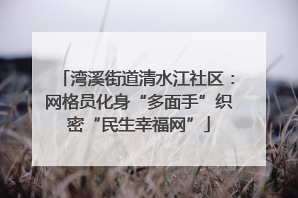 湾溪街道清水江社区：网格员化身“多面手”织密“民生幸福网”