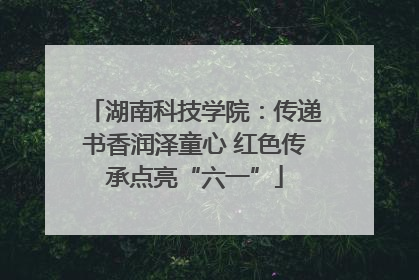 湖南科技学院：传递书香润泽童心 红色传承点亮“六一”