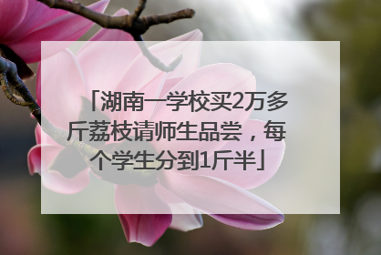 湖南一学校买2万多斤荔枝请师生品尝，每个学生分到1斤半