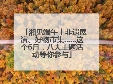湘见端午丨非遗展演、好物市集……这个6月，八大主题活动等你参与