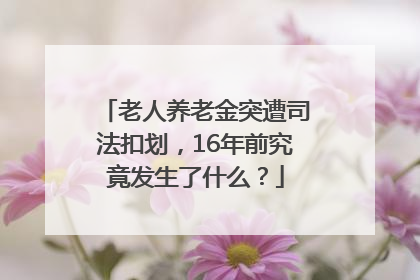 老人养老金突遭司法扣划，16年前究竟发生了什么？