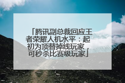 腾讯副总裁回应王者荣耀人机水平：起初为顶替掉线玩家，可秒杀比赛级玩家