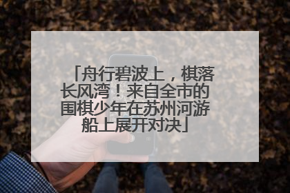 舟行碧波上，棋落长风湾！来自全市的围棋少年在苏州河游船上展开对决