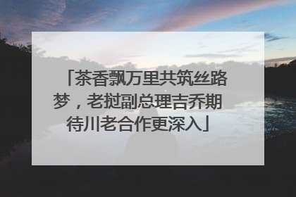 茶香飘万里共筑丝路梦，老挝副总理吉乔期待川老合作更深入