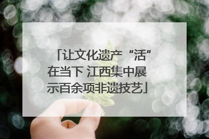 让文化遗产“活”在当下 江西集中展示百余项非遗技艺
