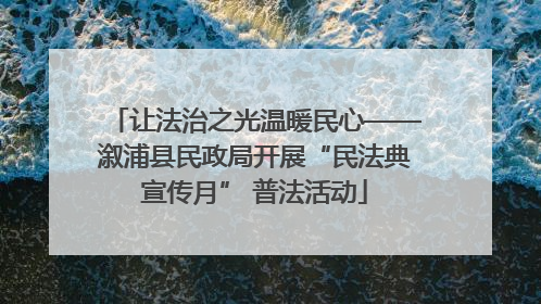 让法治之光温暖民心——溆浦县民政局开展“民法典宣传月” 普法活动