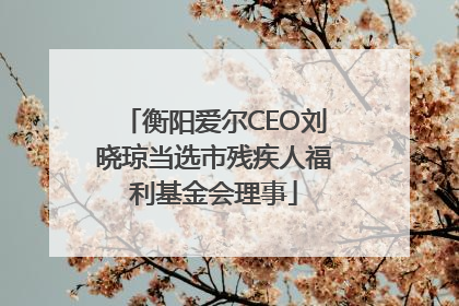 衡阳爱尔CEO刘晓琼当选市残疾人福利基金会理事