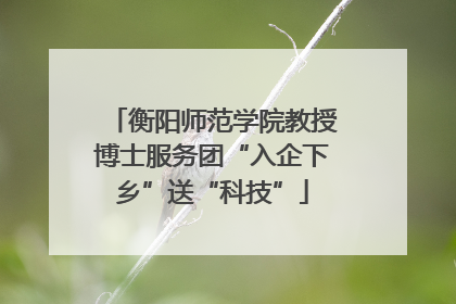 衡阳师范学院教授博士服务团“入企下乡”送“科技”