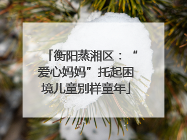 衡阳蒸湘区：“爱心妈妈”托起困境儿童别样童年