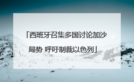 西班牙召集多国讨论加沙局势 呼吁制裁以色列