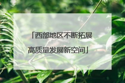 西部地区不断拓展高质量发展新空间