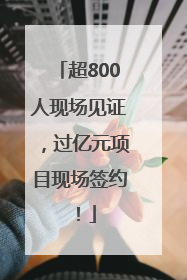 超800人现场见证，过亿元项目现场签约！