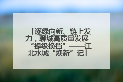 逐绿向新、链上发力，聊城高质量发展“提级换挡”——江北水城“焕新”记