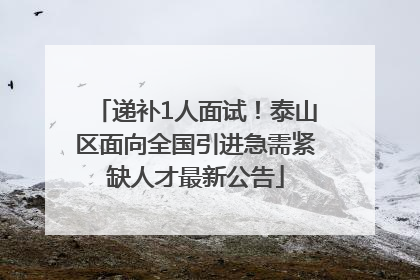 递补1人面试！泰山区面向全国引进急需紧缺人才最新公告