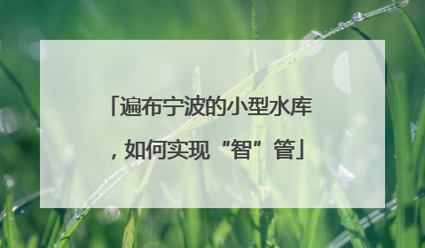 遍布宁波的小型水库，如何实现“智”管