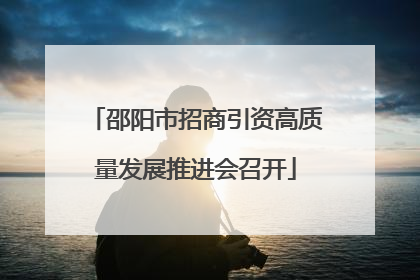 邵阳市招商引资高质量发展推进会召开