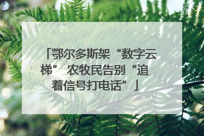 鄂尔多斯架“数字云梯” 农牧民告别“追着信号打电话”