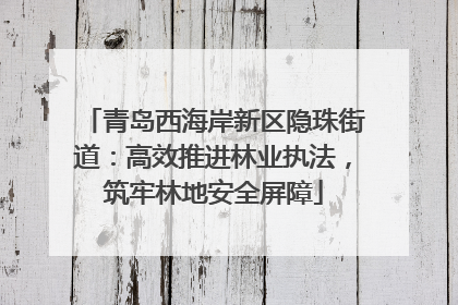 青岛西海岸新区隐珠街道：高效推进林业执法，筑牢林地安全屏障