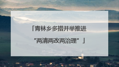 青林乡多措并举推进“两清两改两治理”