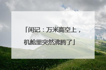 闲记：万米高空上，机舱里突然沸腾了