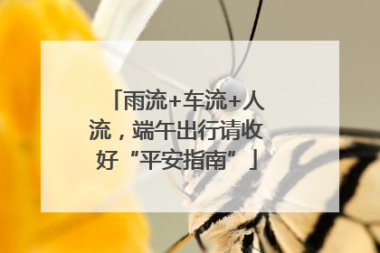 雨流+车流+人流，端午出行请收好“平安指南”