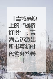 雪域高原上的“枫桥灯塔”：青海吉迈派出所书写新时代警务答卷