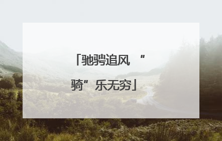 驰骋追风 “骑”乐无穷
