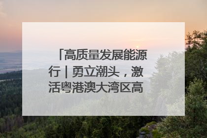 高质量发展能源行｜勇立潮头，激活粤港澳大湾区高质量发展动力源